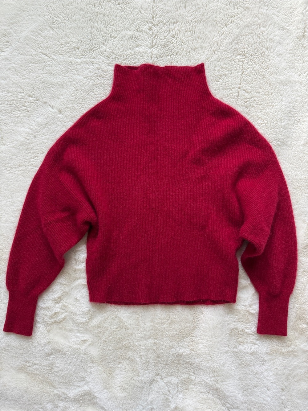 Anthropologie Pilcro Alani 100% Cashmere Sweater Womens M Medium Red Mock Neck - Picture 3 of 5